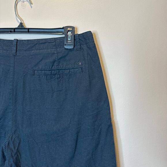 Calvin Klein Navy Blue & Black Striped Cotton Bermuda Shorts Mens Size W32/L11 - Picture 5 of 15